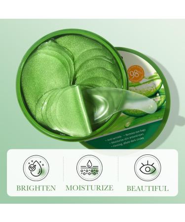 Aloe Vera Eye Mask - 60PCS Under Eye Patches for Dark Circles & Puffiness | Anti-Aging Wrinkle Reduction & Skin Firming Treatment - 2.82oz - Buy Online on GoSupps.com