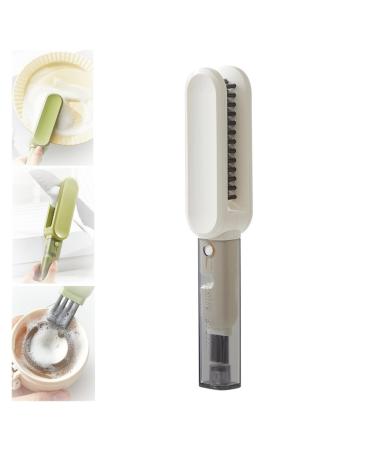 4 in 1 Kitchen Multifunctional Cleaning Brush 2024 New Dish Scrubber Brush with Long Handle Kitchen Tool Cleaning Brush for Cleaning Kitchen Knife Dish Pot lid Cup Lid (Color : White)