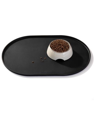 Conlun bowl pad dog 1.2cm high edges of feed mat cats to avoid spots BPA-free silicone mat with rim rubber dog bowl pad for feed and water bowls (black 48x30cm) HS 48 x 30 cm black - Buy Online on GoSupps.com