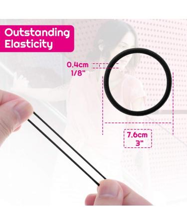 200 Pack Black Small Hair Ties Elastic Bands (4mm) - Anezus - Buy Online on GoSupps.com