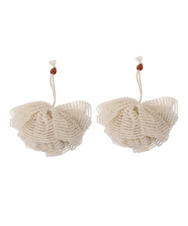 Angoily 2pcs Bath Sponge Loofah Bath Ball Filter Bath Balls Foam Bath Sponge Exfoliating Bath Sponge Foam Body Bath Shower Ball Strainer Shower Scrubber Clean Ramie Fiber Ball