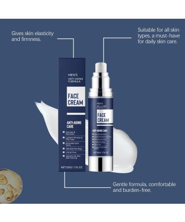 3X Anti-Aging Face Cream for Men 2Pcs Collagen & Hyaluronic Acid Face Moisturizer - Wrinkle Reducer Eye Bags & Dark Circles Treatment 24H Hydration for All Skin Types - Non Greasy Formula 1.76oz - Buy Online on GoSupps.com