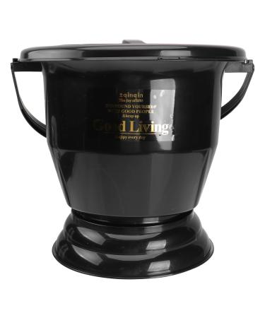 Portable Spittoon Urine Chamber Pots: Unisex Urinal Bottle Old Child Potty Bedpan with Lid Car Emergency Toilet for Children Camping Travel Home (Black) (Black)