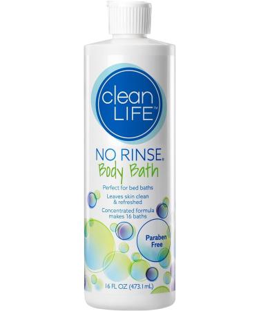 No-Rinse Body Bath 16 fl oz - Leaves Skin Clean Refreshed and Odor-Free Rinse-Free Formula - Makes 16 Complete Baths