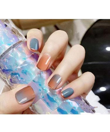 Sethexy Glossy Orange Coffin False Nails - 24PC Square Acrylic Nail Tips for Women & Girls - International Shipping Available - Buy Online on GoSupps.com