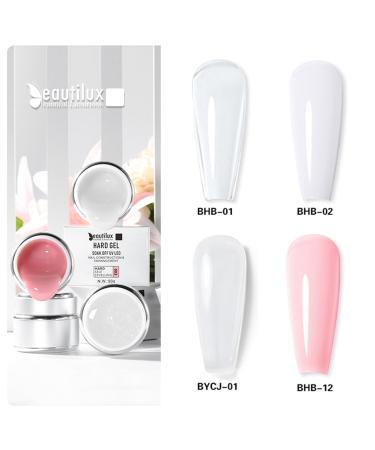 Beautilux Builder Nails Gel - Clear Hard Gel for Nail Extensions 50g Long Lasting & Self-Leveling Perfect for DIY Nail Art at Home - Buy Online on GoSupps.com