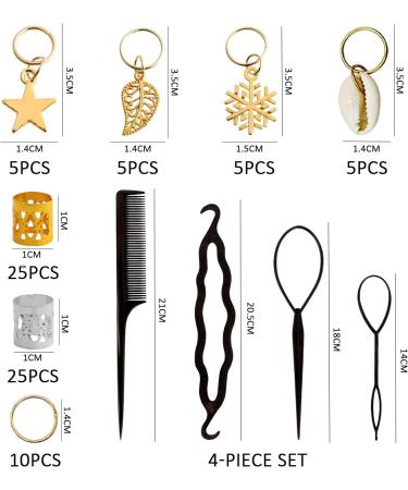 80 Braided Hair Accessories 4 Pieces Of Braided Hair Tools Hair Accessories Hairstyle Design Accessories Hair Decoration Pendant Accessories Aluminum Hair Accessories - Buy Online on GoSupps.com