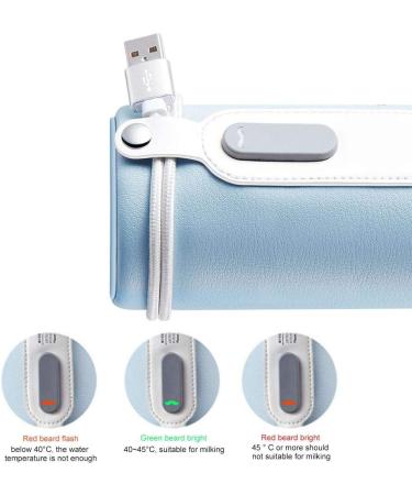Portable USB Baby Bottle Warmer Bag - Insulated Milk Heater with USB Charging Port (Blue) - Buy Online on GoSupps.com