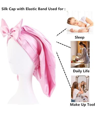 100% Long Silk Saint Bonnet Cap for Long Hair, Braids, Dreadlocks - Navyblue - Buy Online on GoSupps.com