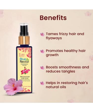 Blue Nectar Hair Growth Serum with Rosemary Oil - Ayurvedic 100ml Tonic Spray for Hair Growth | 8 Herb Blend - Buy Online on GoSupps.com