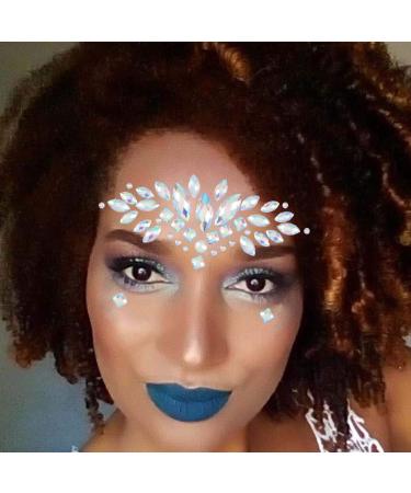 Bomine Mermaid Face Gems - Crystal Festival Rave Face Stickers | Temporary Tattoos for Women & Girls | 2 Sets - Buy Online on GoSupps.com