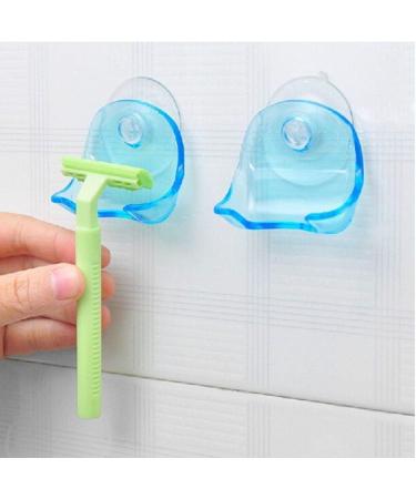 Rongweiwang Suction Razor Holder - 2-Piece Clear Bathroom Shaver Storage Rack for Easy Organization - Buy Online on GoSupps.com