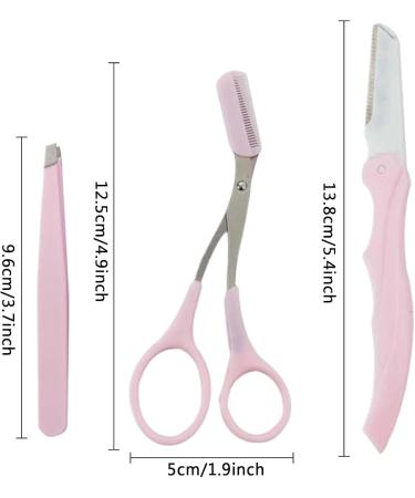 Eyebrow Trimming Set - Complete Brow Shaping Kit with Razors | Non-Slip Facial Hair Removal Trimmer | Perfectly Groomed Pink Eyebrows - Shop Internationally - Buy Online on GoSupps.com