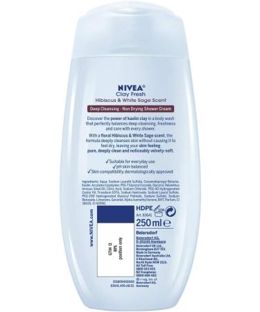 BEIERSDORF UK LTD Nivea Clay Fresh Body Wash Hibiscus & Witte Salie 250ml - Buy Online on GoSupps.com