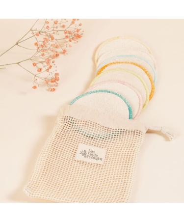 Washable and Reusable Cotton Pads - 7 cotton pads - 100% Organic Cotton Pads All Skin Types Zero Waste Makeup Remover Sponges for Face 1 Towel Side and 1 Microfiber - LES PETITS PRODIGES - Buy Online on GoSupps.com