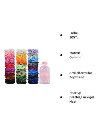 50 Colorful Scrunchy Hair Ties - Elastic Rubber Bands for Girls & Women | Ponytail Hair Jewelry - International Shipping Available - Buy Online on GoSupps.com