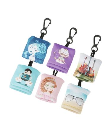 6pcs Keychain Glasses Cloth Phone Screen Wipe Glasses Wipes Eyeglass Wipes Phone Cleaning Wipes Screen Wipes for Electronics Wipes Cloth Eye Glass Clean Wipes Eye Glasses Wiper Assorted Color 4.50X4.00X1.50CM