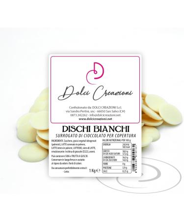 Dolci Creazioni WHITE CHOCOLATE DISCS - 1 Kg - Cake and Pastry Decorations - Buy Online on GoSupps.com