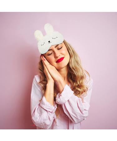 ULIFEMALL Cute Rabbit Sleeping Mask - Soft Plush Bunny Blindfold for Kids and Adults - Buy Online on GoSupps.com