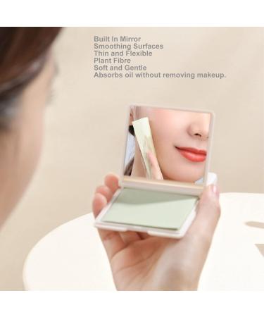 Oil Blotting Sheet Compact Portable Oil Off Paper Good Absorbing Comfortable Plant Fibre with Mirror for Home - Buy Online on GoSupps.com