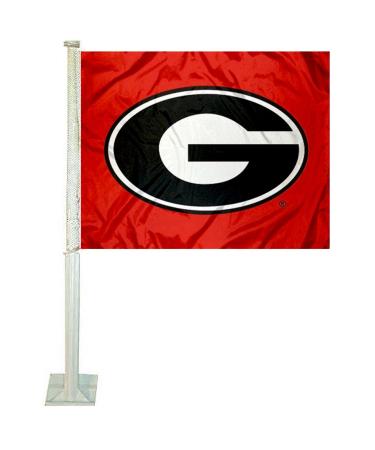 Georgia Bulldogs Red Car Flag