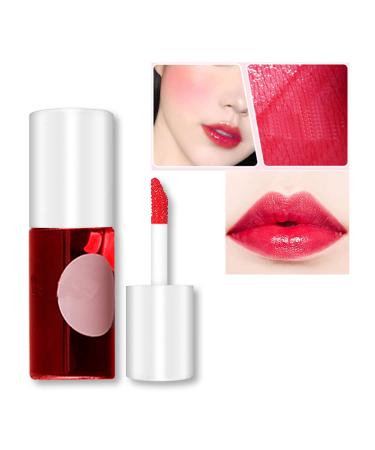 Lip Stain Tint Set  Mini Liquid Lipstick  Hydrating & Moisturizing Cheeks and Eyes  Waterproof  Long lasting  Easy Application  Shimmery  Natural Lip Gloss  Sexy Lip Color Makeup (2 STRAWBERRY)