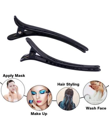 Deolven Hair Clips - 12 Professional Plastic Hairdresser Accessories for Women & Girls | 7.8cm Black Styling Salon Tools - Buy Online on GoSupps.com