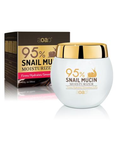 Moisturizer Face Cream with Hyaluronic Acid, 95% Snail Secretion Filtrate Anti Wrinkle Cream for Skin Repair & Tighten, Repair Damage, Promote Regeneration, Intensive Moisturizing, 4.586oz (Snail_3)