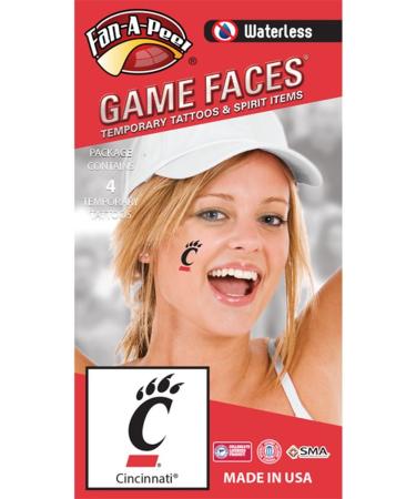 Cincinnati   Waterless Peel & Stick Temporary Spirit Tattoos   4-Piece   Black C Paw Logo c