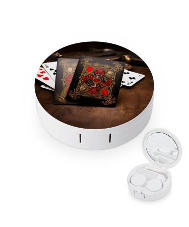 Contact Lens Case Playing Cards Print Plastic Contact Lens Case contact Lens Care Box ontact Lens Travel Box