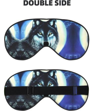 Shop Wolf Under Moon Eye Mask | Soft Adjustable & Comfortable Sleep Mask for Men & Women - International Shipping Available - Buy Online on GoSupps.com