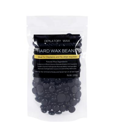 Nosing hair remover hard distant film wax hair no stripes depilatory pearls wax wax wood stirring sticks wide (black one size) 1 g (1 Pack) black