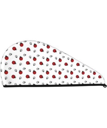 Ladybug Microfiber Hair Towel - Super Absorbent Coral Velvet Wrap for Long Curly & Thick Hair - Quick Dry Hair Cap for Women - Buy Online on GoSupps.com