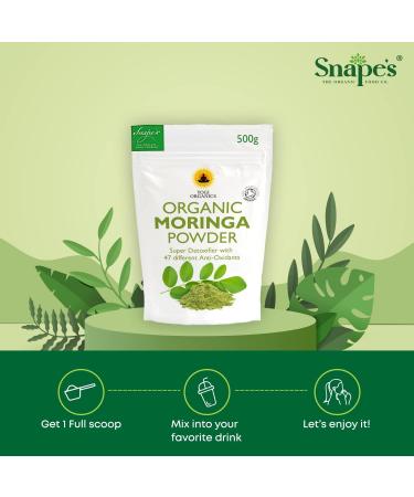 Snape's Organic Moringa Powder - 500g Pack - Certified Raw & Pure | 1 Pack - Buy Online on GoSupps.com
