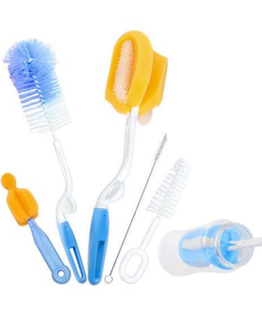 Infant Bottle Brush - Bottle Brush Sponge with Long Handle - 360 Cleaning Non-Scratch Washing Brush Vase Bottle Pot Cleaning Brush with Traceless Hook Brush Cleaning Dobooo Bottle Brush Set of 5 - Buy Online on GoSupps.com