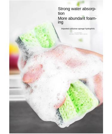 ShuWen Wood Pulp Sponge dishwashing Sponge Wipe Block Double-Sided Kitchen Cleaning Wood Pulp Cotton scouring pad Absorbent rag - Buy Online on GoSupps.com