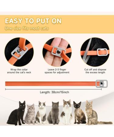 Cat Repellent Treatment Adjustable Cat Repellent Collars Natural Protection Repellent Collar for Cats Water Resistant Repellent Collar for Cats Small-Medium-Large Orange 2pack - Buy Online on GoSupps.com