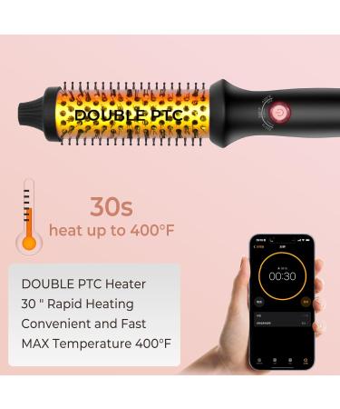 Buy 1.25" Ceramic Tourmaline Ionic Curling Brush - Travel-Friendly Heated Round Brush for Curly Hair | LCD Display | International Shipping - Buy Online on GoSupps.com