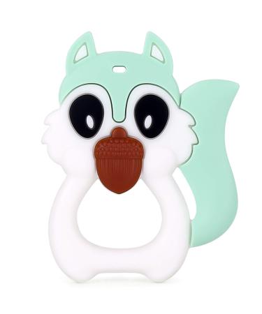 PREMYO Squirrel Teething Ring for Babies Cooling - Teething Aid Made of Silicone BPA Free Soft - Relieves Teething Pain - Mint - Buy Online on GoSupps.com