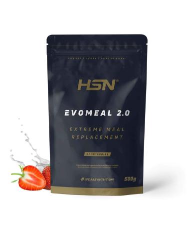 HSN HSN Evomeal 2.0 Food Replacement | Strawberry 500g | Wheat protein + rice flour + vitamins + minerals + omega 3 and 6 | No scoop required | Non-GMO gluten-free and vegan
