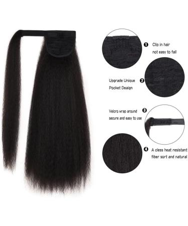 30 Inches Afro Kinky Straight Wrap Around Ponytail Long Afro Yaki Straight Ponytail Extensions for Women Girls Pony Tails Hair Pieces Dark Auburn Brown 30 inch magic ponytail 33# - Buy Online on GoSupps.com
