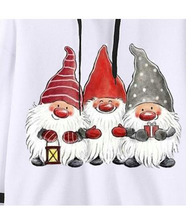 Bigfanshu Womens Tops Fashion Casual Loose Long Sleeve Striped Print Sweatshirt White - Buy Online on GoSupps.com