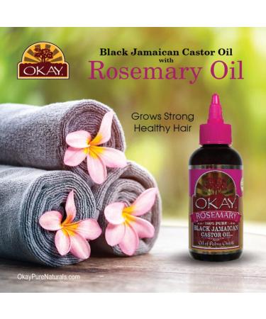 OKAY Black Jamaican Castor Oil with Rosemary 4oz - Nourishing Hair Growth Treatment - Buy Online on GoSupps.com
