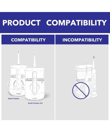 AmuLumon Flossing Toothbrush Heads Replacement 6 Count - Compatible with Waterpik Sonic Fusion/2.0 Brush and Flosser Combo - Full Size White - Buy Online on GoSupps.com