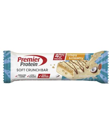 Premier Protein Soft Crunch Bar Coco-Almond 40g | High Protein Low Sugar Palm Oil Free - 12 Pack - Buy Online on GoSupps.com