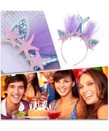 Glitter Mermaid Headband Mermaid Hair Accessories Glitter Mermaid Mesh Hair Hoop Headdress for Wedding Party - Buy Online on GoSupps.com