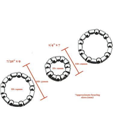 Cyclez Rear Coaster Brake Hub Bearings Set for Kids Bikes, Lowrider, Beach Cruiser, Chopper, Stretch Bicycles - 7/32 x 9 (2X) and 1/4 x 7 (1x) - Buy Online on GoSupps.com