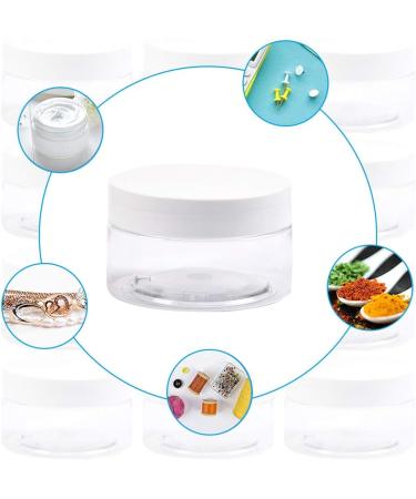 12PCs Clear Mini Plastic Containers - 100ml/80g Empty Small Cans for Creams DIY & Roben Cosmetics - Wide Mouth with Lid - Buy Online on GoSupps.com