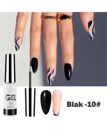 Black & White Gel Nail Polish Set for French Manicure | Nail Art Liner Kit for Women | Soak Off UV Gel | DIY At-Home Manicure Gift - Buy Online on GoSupps.com