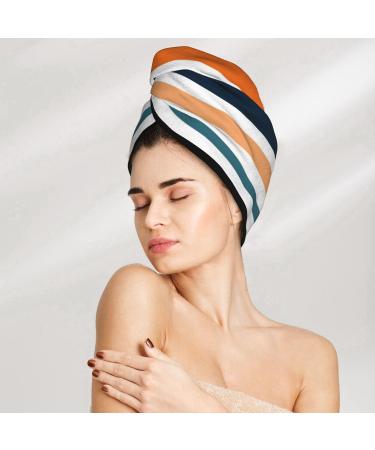 Colorful Pastel Stripes Microfiber Hair Towel - Soft & Super Absorbent Quick Dry Wrap for Long Curly Thick Hair | Ideal for Women - Buy Online on GoSupps.com